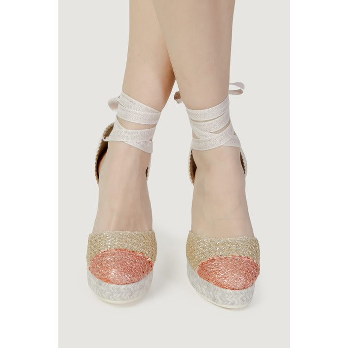 Espadrilles Tori Tie 70MM Low Wedge Cotton Sandals Pink