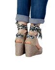 Espadrilles Tori Tie 80MM Low Wedge Cotton Sandals Grey
