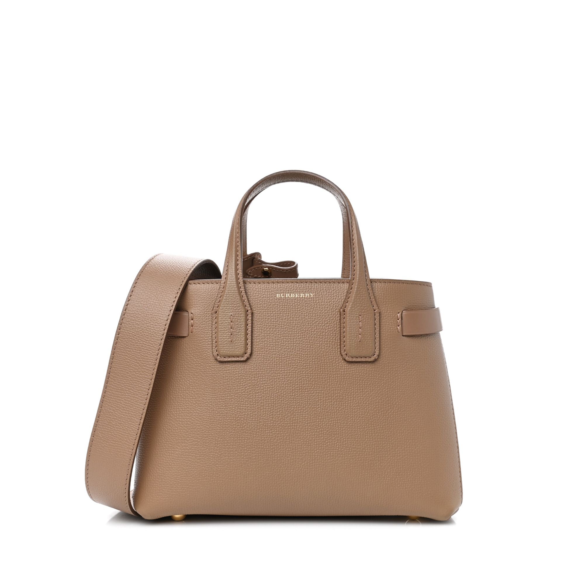 Burberry Leather Shopping Tote Bag Tan