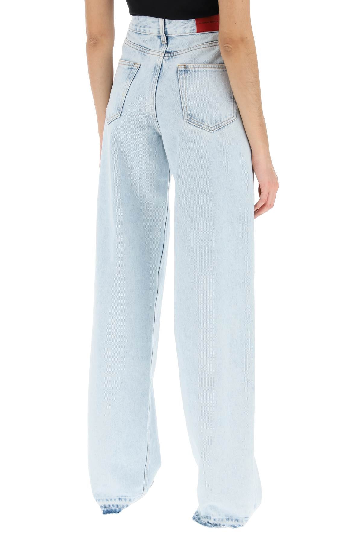 Alessandra Rich Jeans With Studs Light Blue