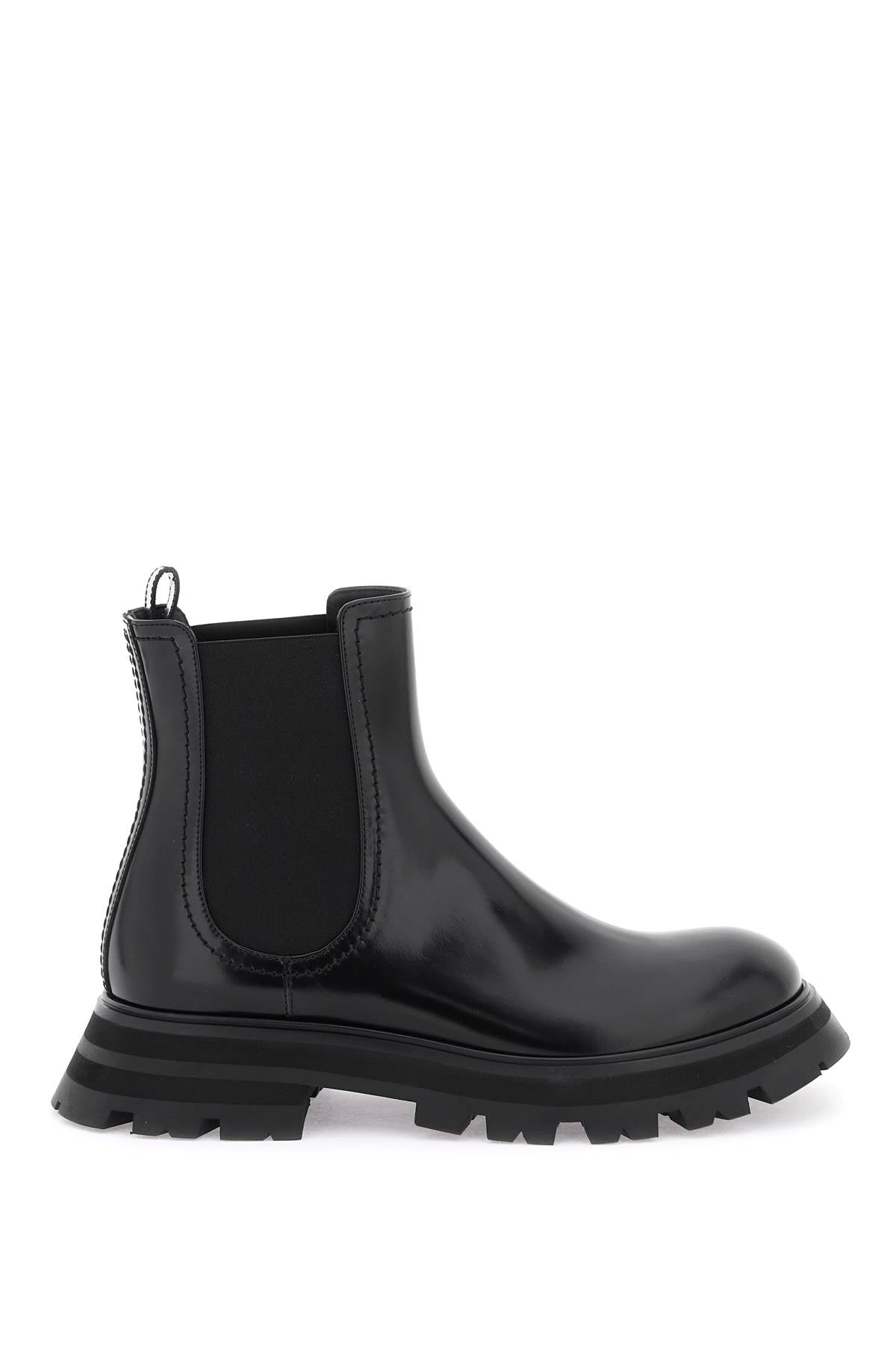 Alexander McQUEEN Shiny Leather Chelsea Boots Black