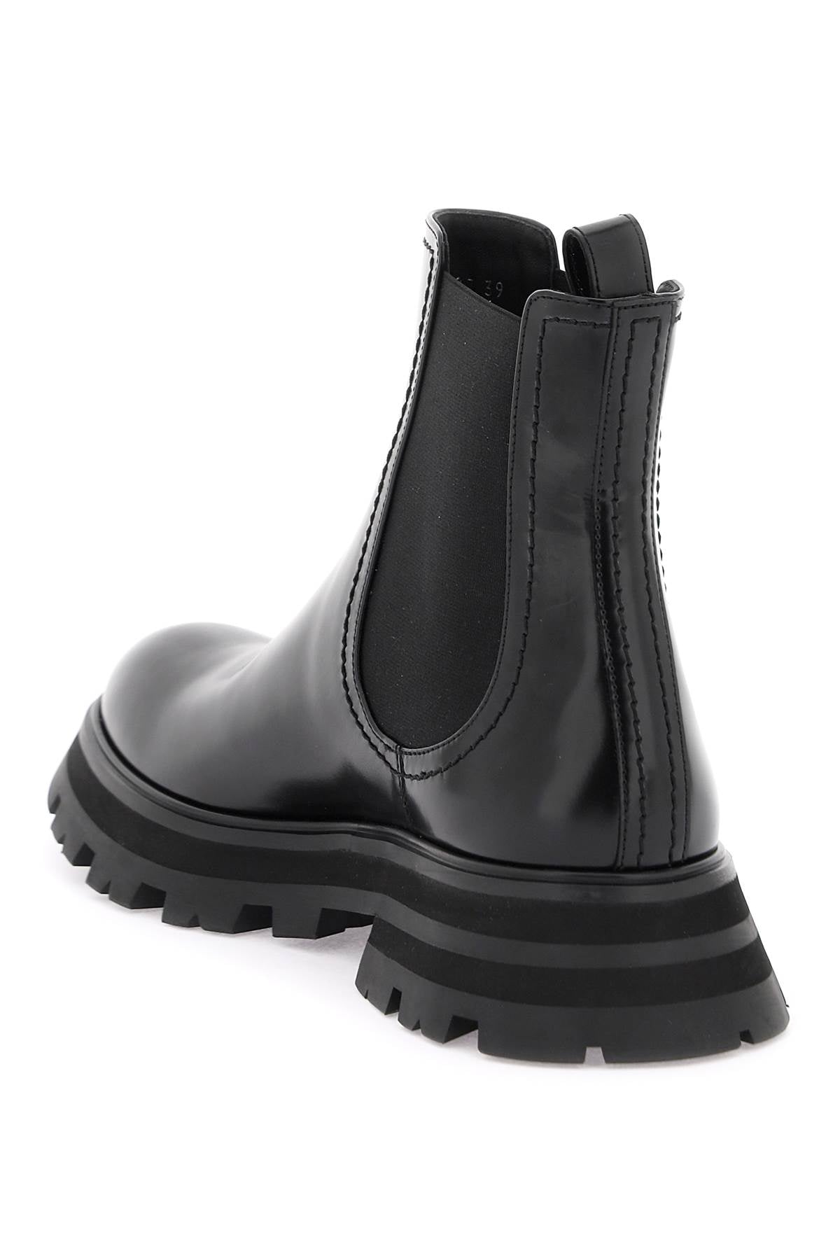Alexander McQUEEN Shiny Leather Chelsea Boots Black