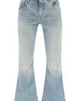 Balmain Western Style Crop Bootcut Jeans Blue