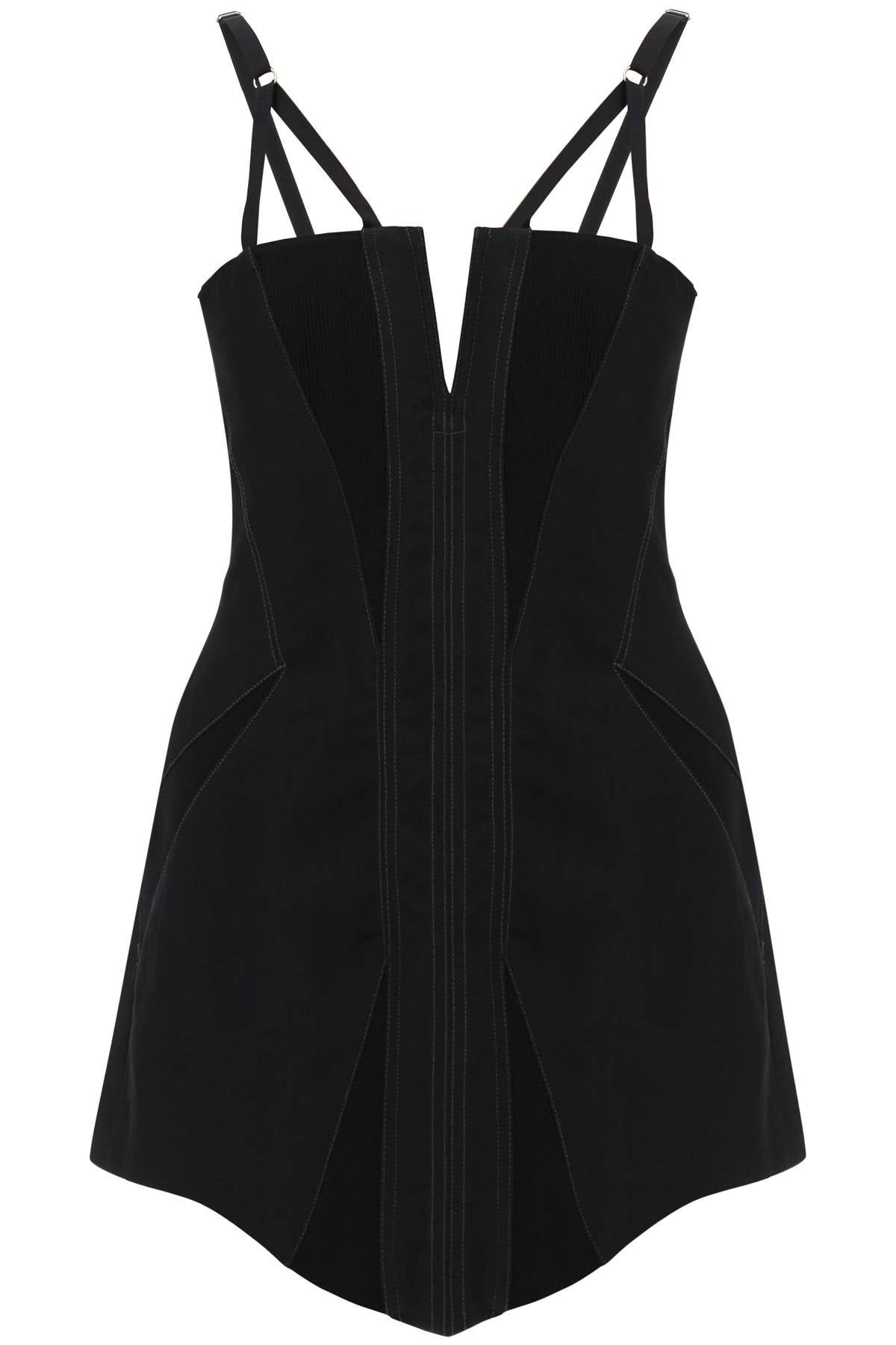 Dion Lee Fork Nylon Mini Dress Black
