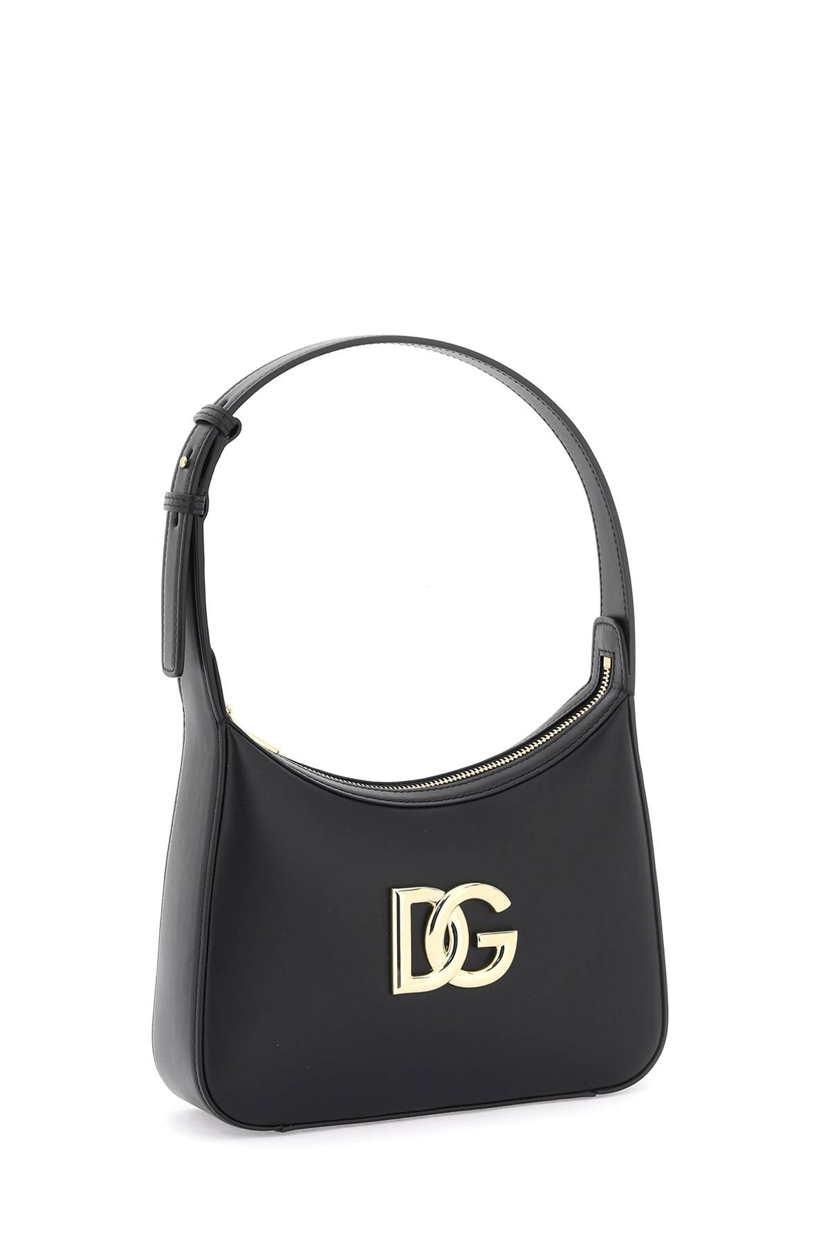 Dolce &amp; Gabbana 3.5 Smooth Leather Shoulder Bag Black