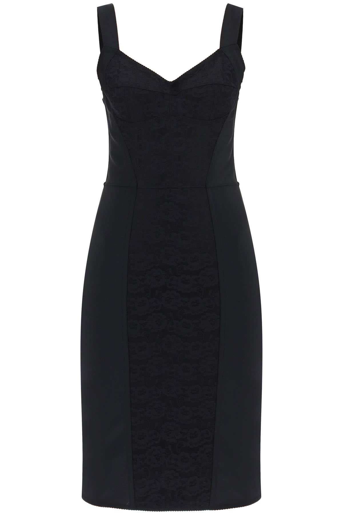 Dolce &amp; Gabbana Bustier Dress With Lace Insert Black