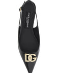 Dolce & Gabbana DG Logo Slingback Ballet Flats Black