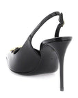 Dolce & Gabbana Glossy Black Leather Lollo Slingback Pumps