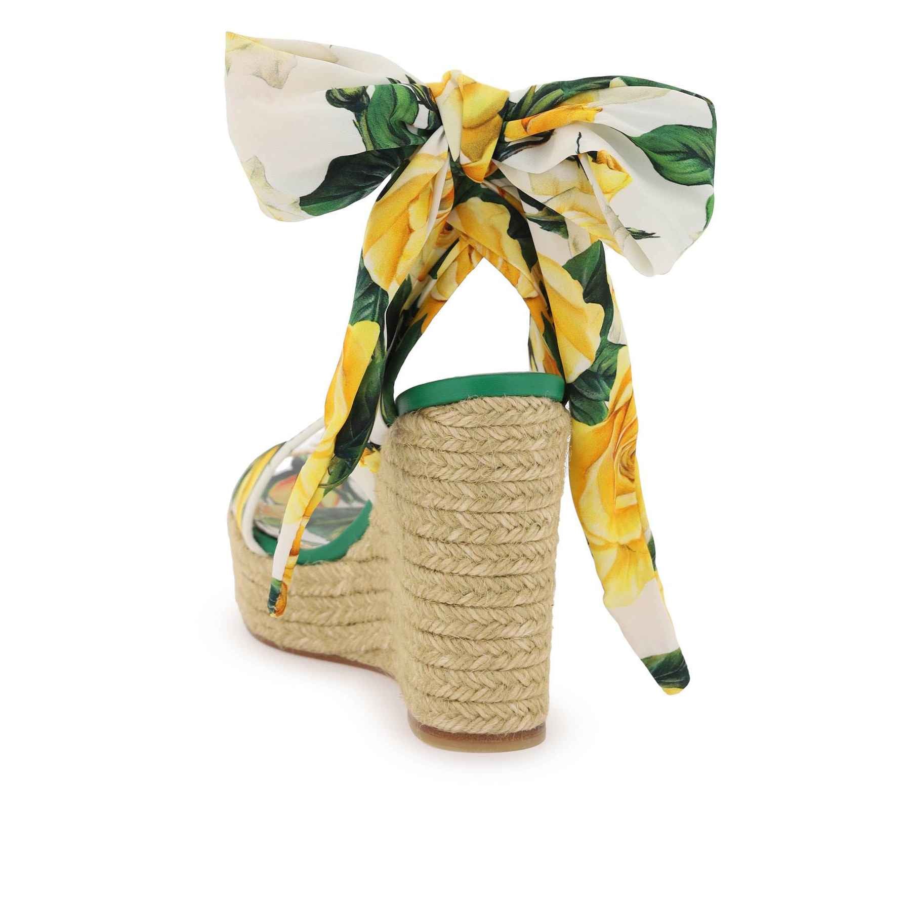 Dolce &amp; Gabbana Floral Espadrilles Wedge Sandals