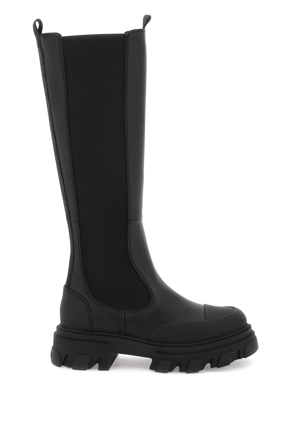 Ganni Cleated High Chelsea Boots Black