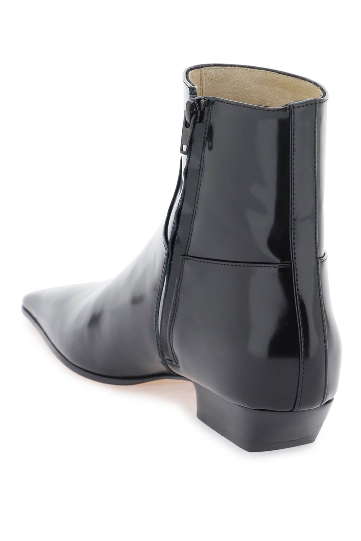 Khaite Marfa Ankle Leather Boots Black