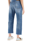 Marni Cropped Jeans With Mohair Inserts Blue