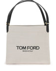 Tom Ford Amalfi Cotton Canvas Tote Bag Cream
