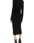 Tom Ford Knitted Midi Dress With Cut-Outs Black
