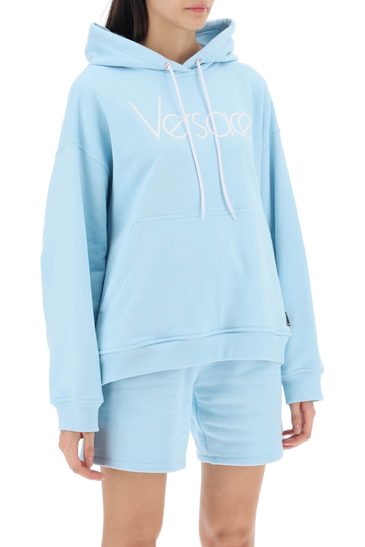 Versace Hoodie With 1978 Re-Edition Logo Blue