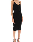 Versace Monogram Viscose Knit Mini Dress Black