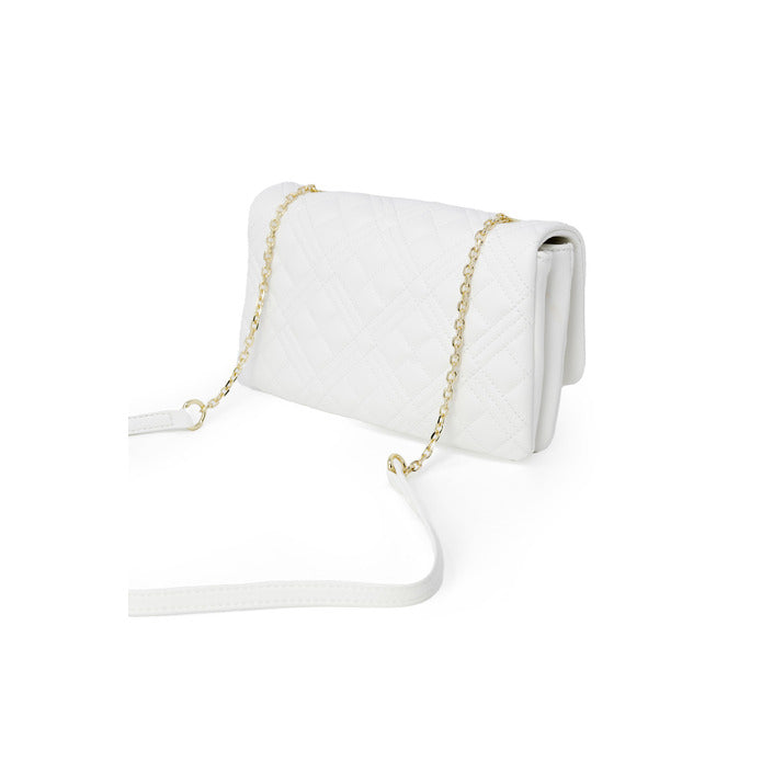 Love Moschino Logo Lettering Quilted Shoulder Bag White