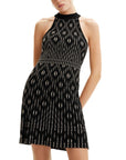 Desigual Geometric Knit Short Dress Black