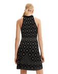 Desigual Geometric Knit Short Dress Black