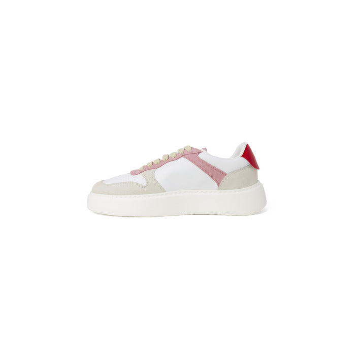 Furla Logo Perforated Leather Sneakers Red White