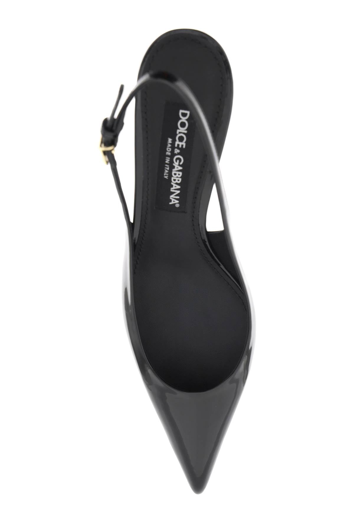 Dolce &amp; Gabbana Patent Leather Slingback Pumps Black