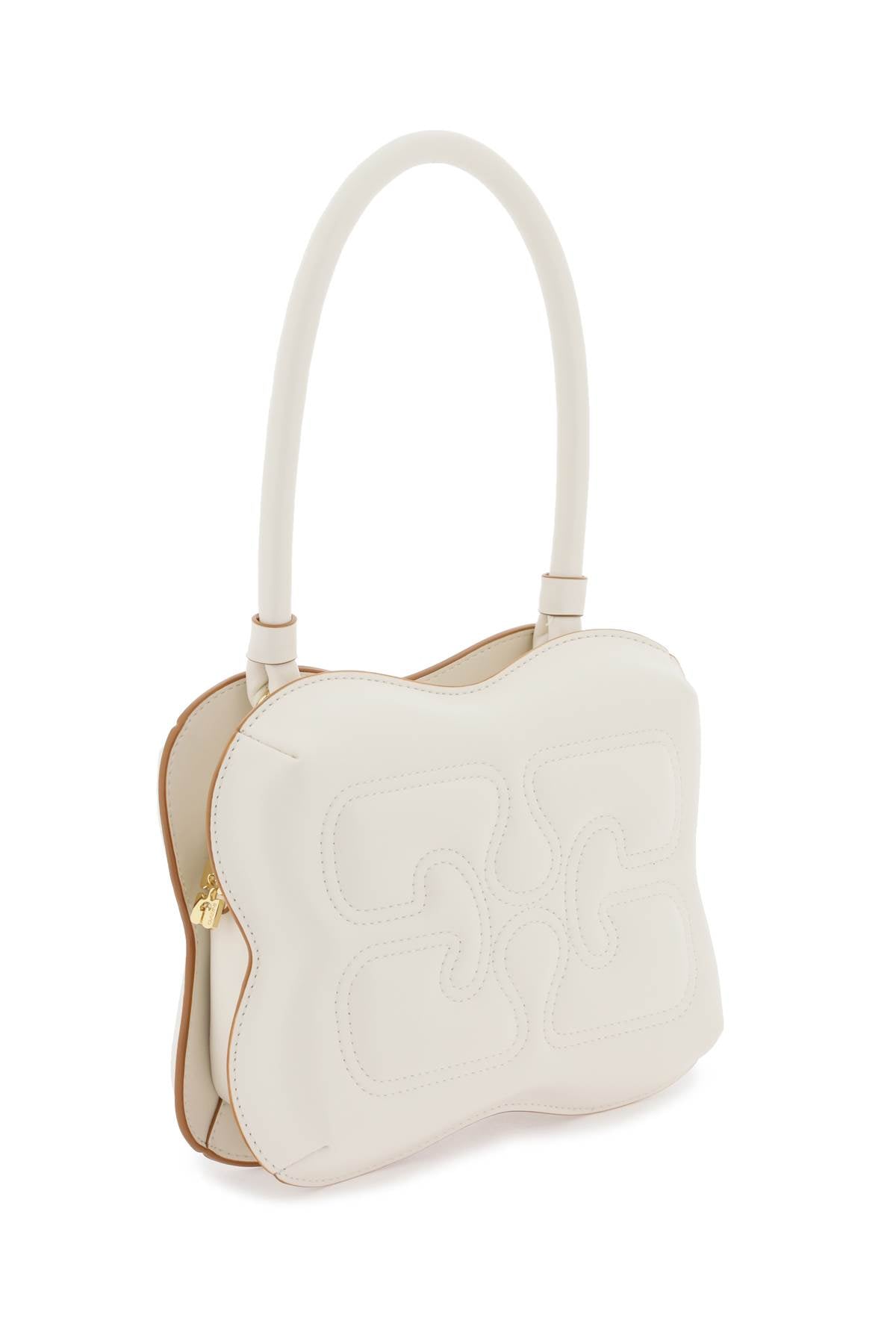Ganni Butterfly Recyled Leather Handbag White