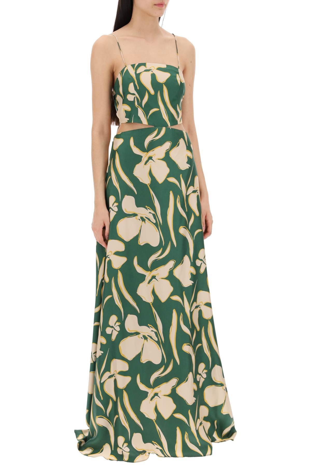 Raquel Diniz The Bali Silk Maxi Dress Green