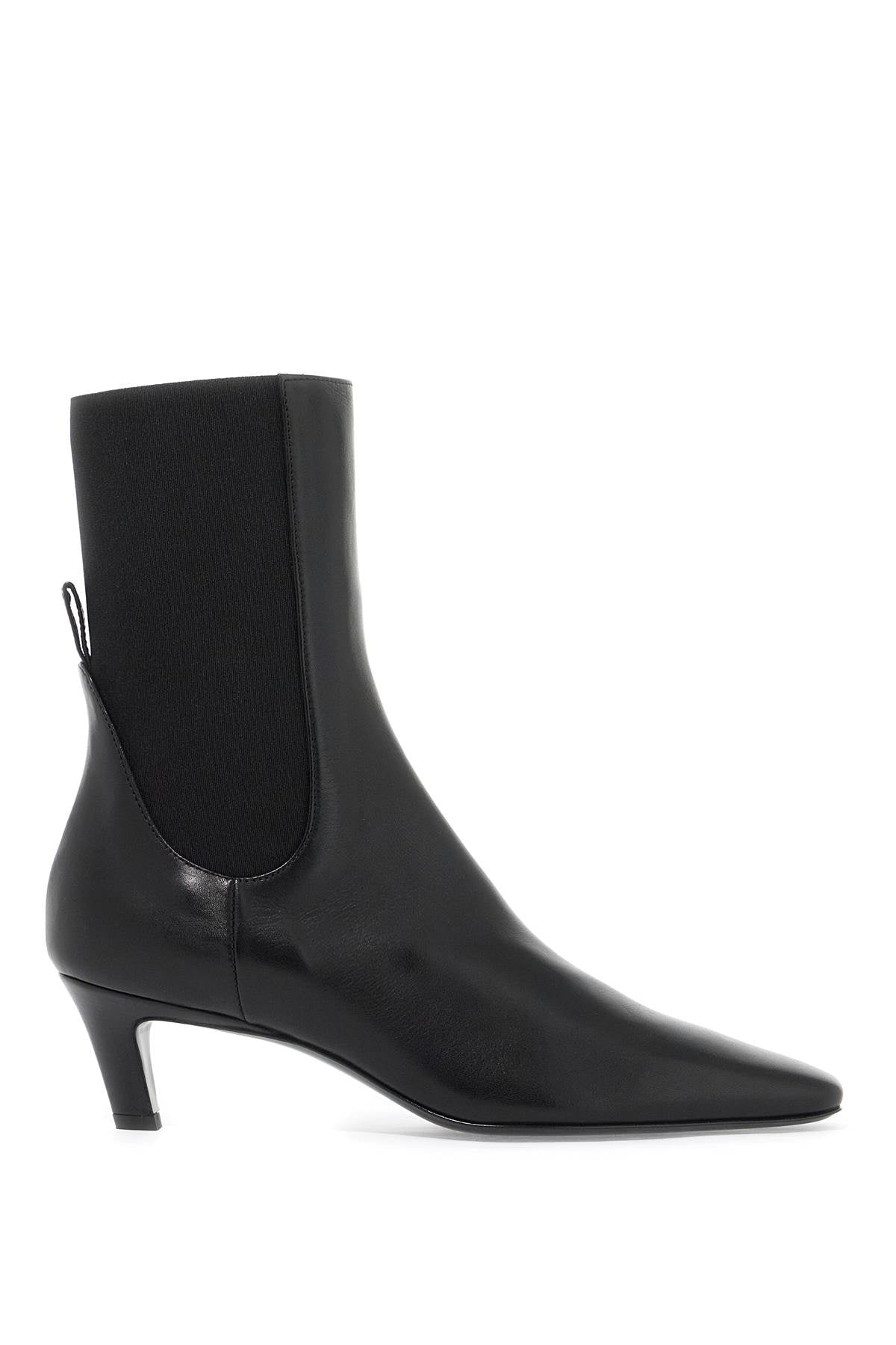Toteme Mid Heel 50MM Leather Boots Black