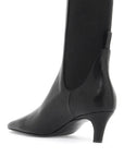 Toteme Mid Heel 50MM Leather Boots Black