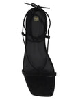 Toteme Suede Leather Flat Sandals Black